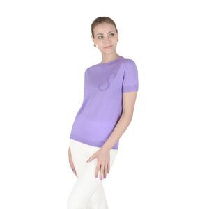 Dee Ocleppo Cashmere Knit Top Short Sleeve Lilac Women Lilac Sweaters